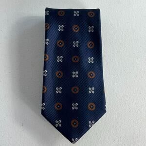Robert T Talbott Necktie Blue Multicolor Geometric Hand Sewn Silk Ascot Shop